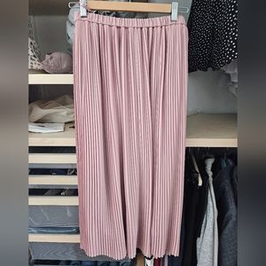 Uniqlo Pink Pleated Maxi Skirt Women's Size S